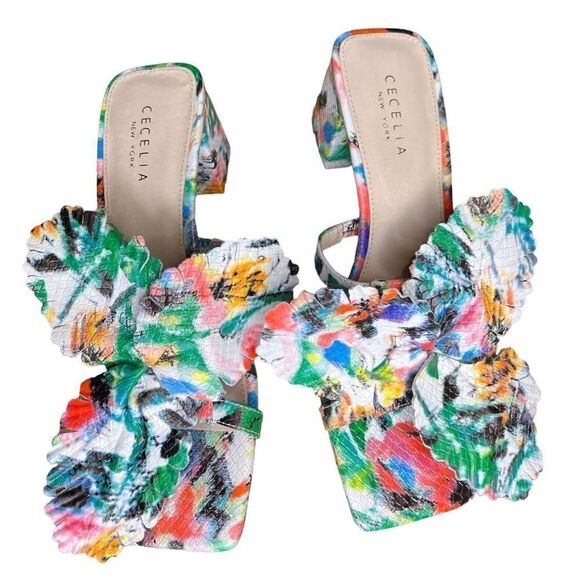 Cecelia New York Happy Multi Flower Sandal NWOB Size 8 1/2 - Picture 6 of 12